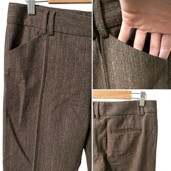 Vintage Y2K Alice + Olivia Brown Striped Wool Blend Wide Leg Pants - 10 - Picture 2 of 8